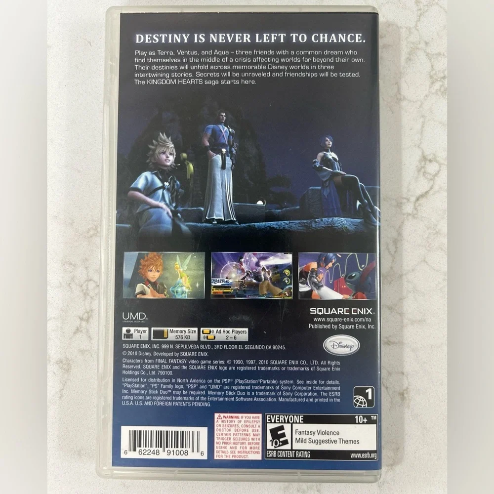 PSP Kingdom Hearts Birth By Sleep Disney Video Game Sony